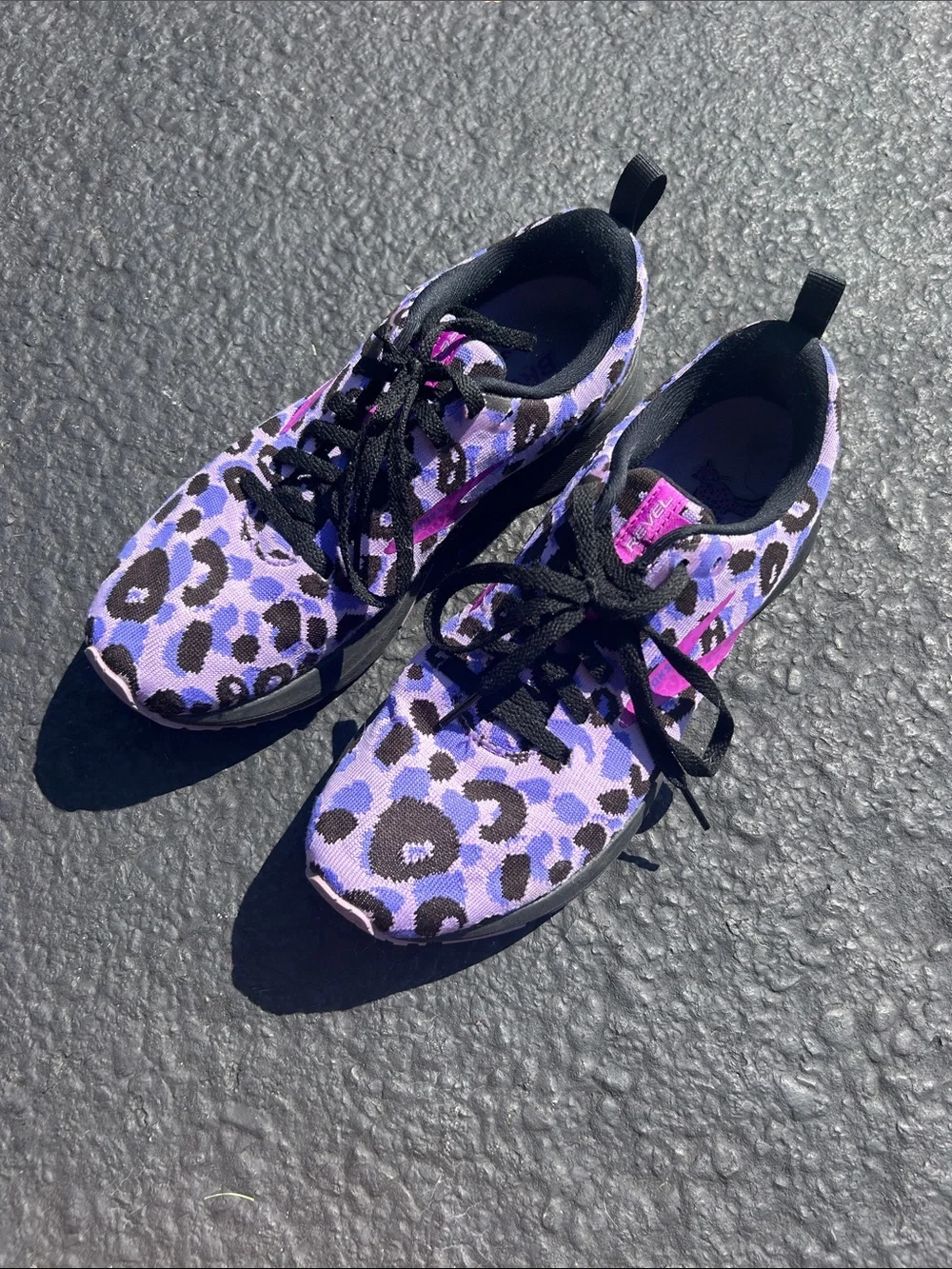 Women's Brooks Revel Purple Leopard Print Knit Sneakers
